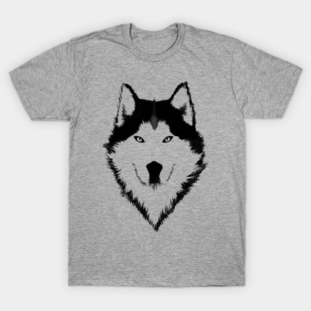 Wolf Portrait Abstract Design Transparent Background T-Shirt by vnteees1